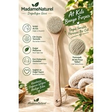 Madame Naturel %100 Doğal At Kılı Banyo Sırt Fırçası (Uzun Saplı )(Selülit Karşıtı)(Islak ve Kuru Kullanıma Uygun)