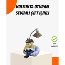 Marsilyan Sevgiliye Özel Çift Figürlü LED Masa Lambası Okuyan Çift Tasarım