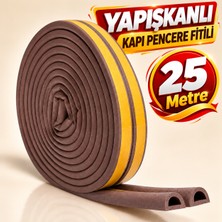 Metfix 25 Metre Yapışkanlı Kapı Pencere Fitili Kahve Rengi Boşluk Kapatıcı Izolasyon Fitili Soğuk Geçirmez
