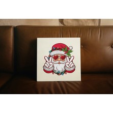 Kanvaspera Noel Baba Peace & Love - Kanvas Tablo - Yeni Yıl, Christmas Ruhunu Yansıtan Eğlenceli Duvar Dekoru