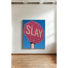 Kanvaspera Slay Levha - Kanvas Tablo - Pembe Tabela, Pop Art, Y2K Estetik, Modern Duvar Dekoru