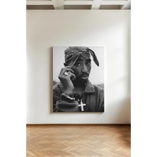 Kanvaspera Tupac Shakur (2pac) Portresi - Kanvas Tablo - Müzik/hip-Hop Ikonu Siyah Beyaz