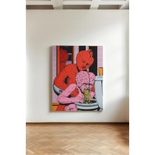 Kanvaspera Beyin ve Kalp - Kanvas Tablo - Absürt, Modern Psikoloji ve Pop Art Tarzı Duvar Dekoru