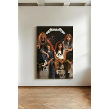 Kanvaspera Metallica Üyeleri - Kanvas Tablo - Vintage Fotoğraf Tasarımı, Retro Müzik Duvar Dekoru