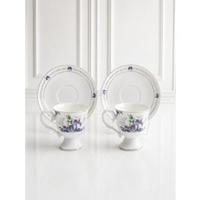 Evin Bizden Klasik Iris Elegance Porselen 2 Kişilik Kahve Fincan Seti 4 Parça