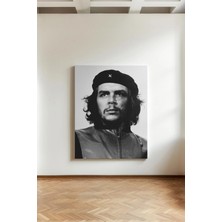 Kanvaspera Che Guevara Portresi - Kanvas Tablo - Siyah Beyaz, Retro Nostaljik Portre Duvar Dekoru