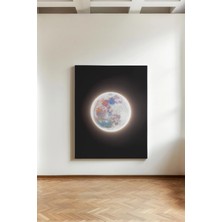 Kanvaspera Ay, Moon - Kanvas Tablo - Uzay, Gök Cisimleri Retro Modern Duvar Dekoru