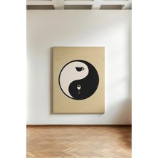 Kanvaspera Kahve ve Şarap Ying Yang - Kanvas Tablo - Minimal, Modern ve Denge Temalı Duvar Dekoru