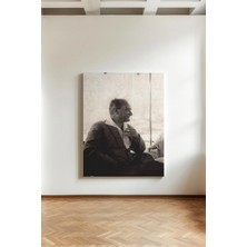 Kanvaspera Atatürk Dinlenirken - Kanvas Tablo - Vintage, Cumhuriyet ve Liderlik Temalı Duvar Dekoru