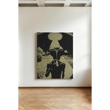 Kanvaspera Alien Visit, Uzaylı - Kanvas Tablo - Galaktik Sanat, Retro Tasarım, Vintage Poster, Pop Art Tablo