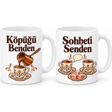Bezos Köpüğü Benden Sohbeti Senden 2'li Porselen Kupa Seti - Model 389