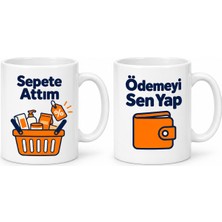 Bezos Sepete Attım / Ödemeyi Sen Yap 2'li Porselen Kupa Seti - Model 404