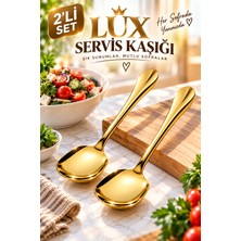 Tasarım Evi 2 Adet Çelik Servis Kaşığı Yemek Salata Sunum Kaşığı