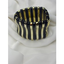 Siyah&gold Geniş Bileklik