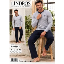 Lindros Çizgili Düğmeli Erkek Pijama Takımı