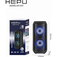Hepu HP-957 Rgb Işıklı 2x4'' 2X10CM Bluetooth USB Müzik Kutusu