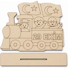 Lina Hobby 29 Ekim Cumhuriyet Bayramı Mdf Boyama Treni Standlı 20 x 17 cm – Boya Hariç
