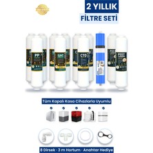 Water Global Su Arıtma Cihazı Filtre Seti 2 Yıllık 12 Adet Filtre 5'li Kapalı Kasa Ihlas Aura Cebilon Silver Platinum Plus Conax Uyumlu Membran Post Karbon Montaj Setli