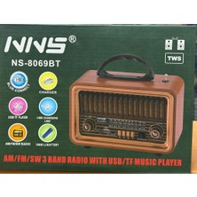 Nns NS-8069BT Bluetooth USB Nostaljik Şarjlı Radyo