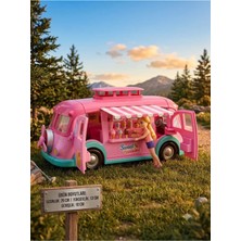 Boratila Toys Pembe Karavan Kız Bebek Figürlü Dondurma ve Şeker Aksesuarlı Oyun Seti