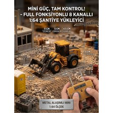 Boratila Toys 2.4Ghz 1:64 Uzaktan Kumandalı Metal Başlıklı Ve Gövdeli Full Fonksiyon Şarjlı Minik Buldozer Kepçe
