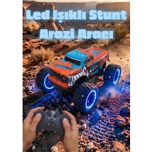 Boratila Toys 1:18 Ölçek Led Işıklı Şarjlı Off-Road 360 Derece Dönebilen Stunt Car Uzaktan Kumandalı Canavar Araba