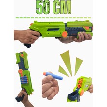 Boratila Toys 50 CM Büyük Boy Sünger Mermi Atan Oyuncak Silah Tabanca - Güvenli Yumuşak Dart Atan Çift Namlulu Tüfek