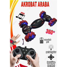 Boratila Toys Akrobat 360 dönen Işıklı Müzikli Uzaktan Kumandalı Full Fonksiyon Araba (KIRMIZI)