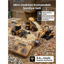 Boratila Toys 2.4Ghz Full Fonksiyon Şarjlı Uzaktan Kumandalı Metal Alaşımlı Kepçe Kamyon Buldozer 3'lü Set