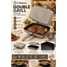 Double Grill - 36 cm Çift Taraflı Ayrılabilir Özel Döküm Izgara Tava