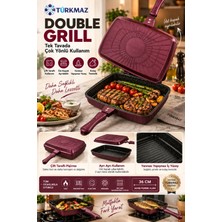Mürdüm Double Grill - 36 cm Çift Taraflı Ayrılabilir Özel Döküm Izgara Tava