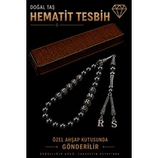Steel Art Kuyumculuk Kişiye Özel Isimli Hematit Doğal Taş Tesbih Hediyelik Ahşap Kutulu Harfli Tesbih Babalar Günü Hediyesi