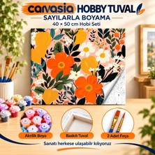 Canvasia Sayılarla Boyama Numaralı Tuval Seti Boya Fırça Dahil 40X50 cm Çiçek Karnavalı