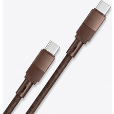 Başkenttekno U18 Güçlendirilmiş Örgü 2 Metre Type-C To Type-C Pd 60W Hızlı Şarj Kablosu - Premium Metal Başlıklı