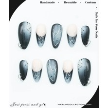 Steel Fade 2 Protez Jel Takma  Tırnak - El Yapımı  Kalıcı Oje 3D Nail Art Ombre - NC236