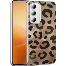 Cepustik Telefon Aksesuarları Galaxy A55 Kılıf Desenli Mep Kılıf Gold Leopar