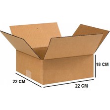 Tek Oluklu E-Ticaret, Kargo Kolisi 22X22X18 cm Esmer C Dalga 50 Adet