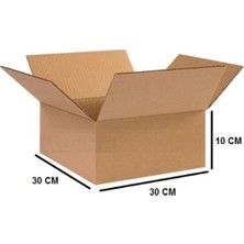 Tek Oluklu Çok Amaçlı Koli 30X30X10 cm Esmer C Dalga 10 Adet