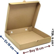 Pizza Kutusu 19X19X4 cm Esmer 50 Adet