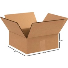Çift Oluklu Kargo Kolisi 40X30X20 cm Esmer Bc Dalga 100 Adet