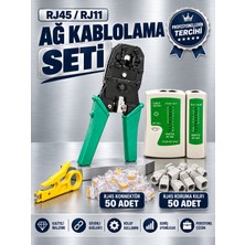 RJ45 RJ11 Ağ Kablolama Seti Kablo Sıkma Pensesi Test Cihazı Soyma Aparatı 50 Adet RJ45 Konnektör 50 Adet Koruma Koveri