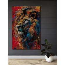 Alpkan Aslan Yağlı Boya Görünümlü Soyut Sanat Ahşap Dekoratif Ev,antre,salon,ofis,mutfak,yatak Odası Tablo