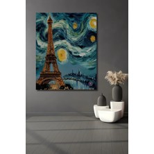 Alpkan Eyfel Kulesi Van Gogh Tarzı Yağlı Boya Görünümlü Ahşap Dekoratif Ev,antre,salon,ofis,mutfak Tablo