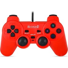 Bemy Ticaret Kablolu Pc Gamepad – D-Input & X-Input Destekli Çift Titreşimli USB Oyun Kolu (Kırmızı)