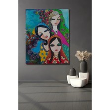 Alpkan Kadınların Rüyası Sulu Boya Görünümlü Modern Sanat Ahşap Dekoratif Ev,antre,salon,ofis,mutfak Tablo