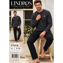 Lindros Çizgili Düğmeli Erkek Pijama Takımı