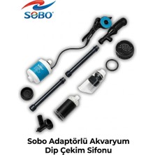 Sobo BO-068 Adaptörlü Akvaryum Dip Çekim Sifonu 2000 L/h 12V | Dip Temizleme ve Su Değişim Pompası