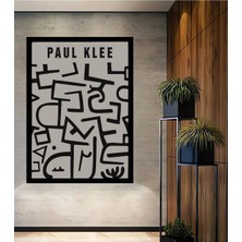 Alpkan Dekoratif Ahşap Dikdörtgen Tablo Paul Klee Soyut Sanat Çerçeve Görünümlü