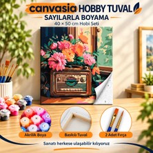 Canvasia Sayılarla Boyama Numaralı Tuval Seti Boya Fırça Dahil 40X50 cm Nostaljik Melodi