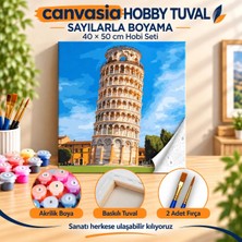 Canvasia Sayılarla Boyama Numaralı Tuval Seti Boya Fırça Dahil 40X50 cm Pisa Hatırası